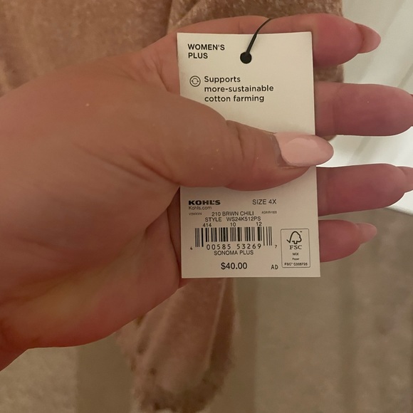 NEW SONOMA 4X Salmon Short Sleeve Top - Picture 4 of 4